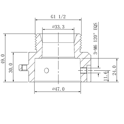 DAHUA PFA111 - Adaptador para brazo de pared PFB300W o montaje en techo PFB300C compatible con PTZ SD63 / SD65 / SD6A