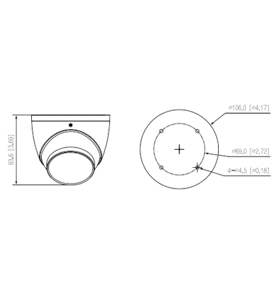 DAHUA HAC-HDW2249T-A-LED - Cámara Domo Full Color de 2 Megapíxeles  Serie Pro  con lente de 3.6 mm  micrófono integrado  FullColor-Starlight y WDR real. Resistente con clasificación IP67 #FullColor #SeriePro