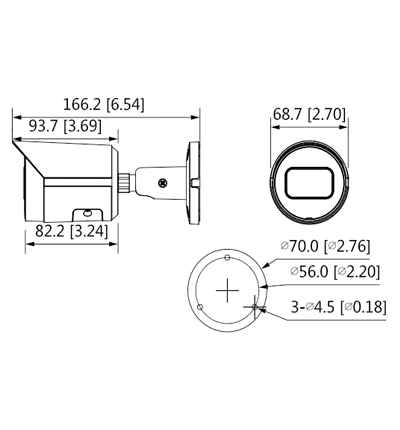 DAHUA IPC-HFW2231S-S-S2 - Camara IP Bullet de 2 Megapixeles/ Lente de 2.8mm/ 106 Grados de Apertura/ 30 Mts de IR/ Starlight/ WDR Real 120dB/ Ranura MicroSD/ IP67/PoE/ Videoanaliticos con IVS/ Metálica/