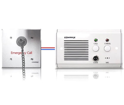 COMMAX ES420 - Botón de emergencia con cadena para sistema de llamado de enfermería / Uso en regaderas  con protección contra agua / Conexión con JNS4CS a 2 hilos / Activa luz de corredor