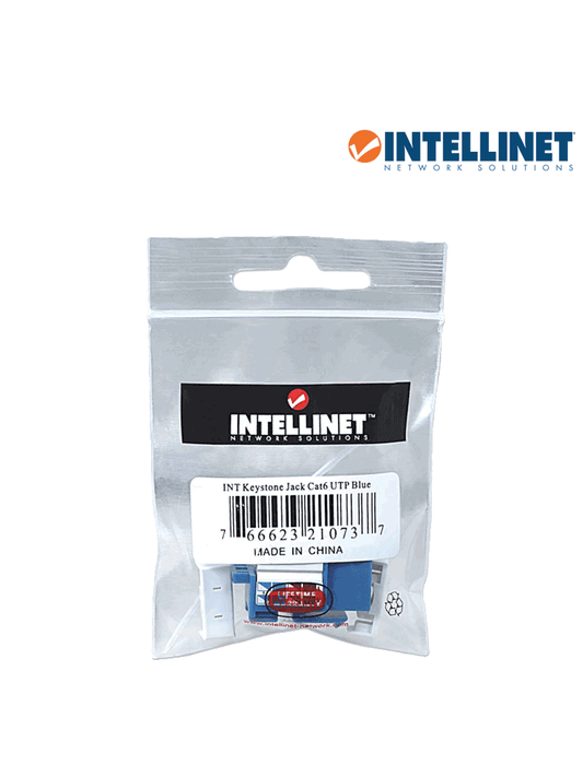 INTELLINET 210737 - Jack RJ45 CAT6 Keystone / de impacto 110 / color azul