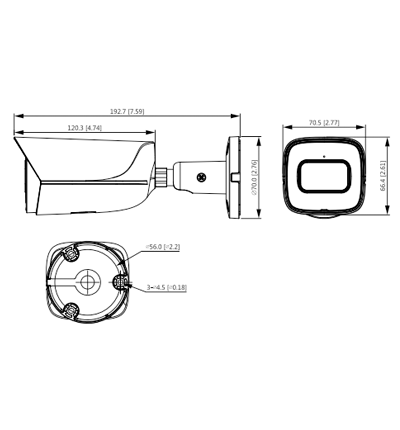 DAHUA IPC-HFW3241E-SA - Camara IP Bullet con Inteligencia Artificial/ 2 Megapixeles/ Lente de 2.8mm/ 106 Grados de Apertura/ Microfono Integrado/ Wizsense/ WDR de 120 dB/ IR de 50 Mts/ SMD Plus/ IP67/ Ranura para MicroSD/ Protección Perimetral/