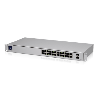UBIQUITI USW-24 UniFi Switch Capa 2 de 24 puertos 10/100/1000 Mbps más 2 puertos 1G SFP  con pantalla informa#ENE2