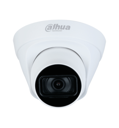 DAHUA IPC-HDW1230T1-A-S5-Cámara IP Domo 2MP con lente de 2.8 mm  ángulo de visión de 102 grados  micrófono integrado  IR de 30m  IP67  PoE  DWDR.