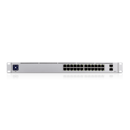 UBIQUITI USW-24 UniFi Switch Capa 2 de 24 puertos 10/100/1000 Mbps más 2 puertos 1G SFP  con pantalla informa#ENE2