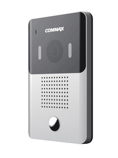 COMMAX DRC4YP - Frente de calle para videoportero  compatible con monitores Commax uso en interior y exterior/ Soporta 2 monitores/ Salida de relay para función de apertura de puerta incluye cubierta metalica