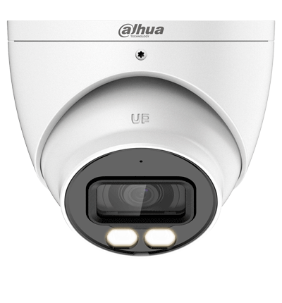 DAHUA HAC-HDW1809T-A-LED - Camara Domo Eyeball 4k Full Color/ 8 Megapixeles/ Lente de 2.8 mm/ 106 Grados de Apertura/ Microfono Integrado/ 40 Metros de Iluminación/ Imagen a Color 24/7/ Super Adapt/ WDR de 120 dB/