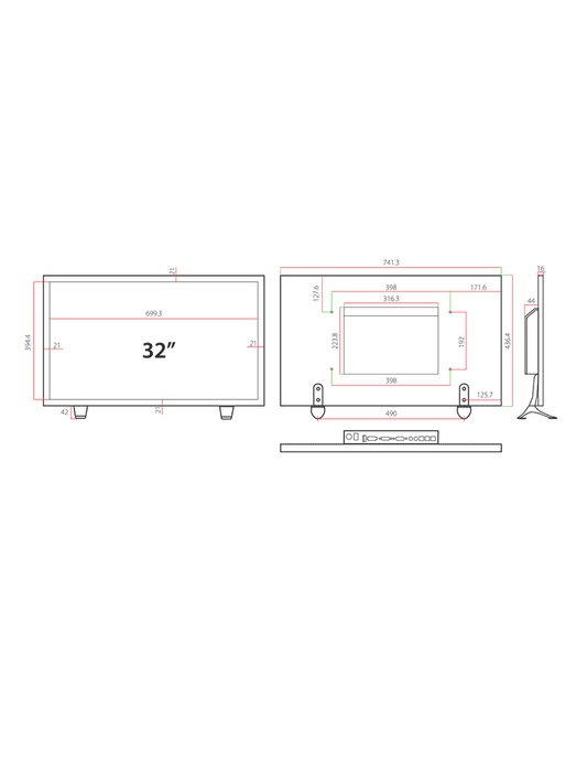 ZKTECO ZD324K - Monitor LED UHD Profesional de 32 pulgadas / Resolución 3840 x 2160 / 3 Entradas de video HDMI y 1 VGA / Altavoces Incorporados / Ángulo de Visión Horizontal 170° /  Soporte VESA / Operación24/7 /  Incluye Cable HDMI