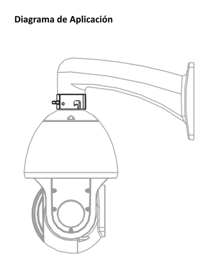 DAHUA PFA114 - Adaptador para Montaje de Camaras PTZ/ Compatible con Brazo de Pared PFB300W o de Techo PFB300C/