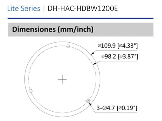 DAHUA HAC-HDBW1200E-28- Camara Domo de 2 Megapixeles Antivandalica/ 1080p/ Lente 2.8 mm/ 115 Grados de Apertura/ IR de 30 Metros/ Proteccion IK10/ Uso Exterior IP67/ Soporta: HDCVI/TVI/AHD y CVBS/