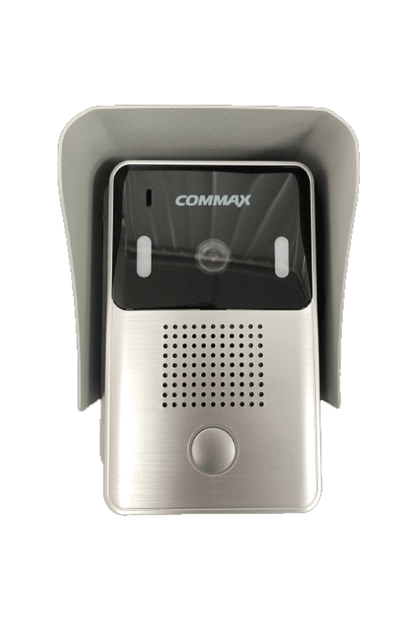 COMMAX DRC4YP - Frente de calle para videoportero  compatible con monitores Commax uso en interior y exterior/ Soporta 2 monitores/ Salida de relay para función de apertura de puerta incluye cubierta metalica