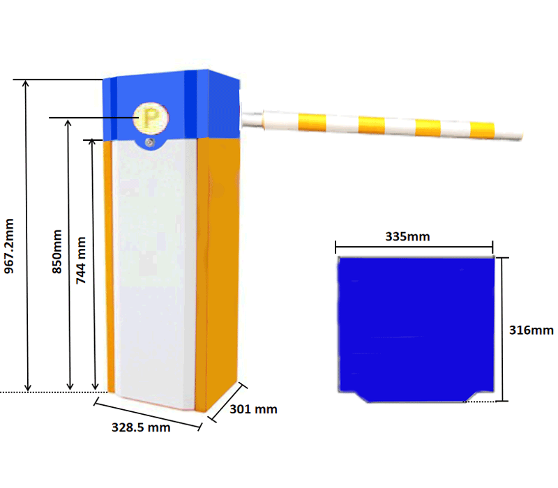 WEJOIN WJCB01SVHL13F - Barrera Vehicular izquierda de uso rudo / Servo Motor / Brazo cilíndrico cubierto de esponja de 3 metros / Velocidad de 1 segundo / Brazo Oscilante / Izquierda o Derecha / Sistema Anti-Impacto