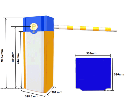 WEJOIN WJCB01SVHL13F - Barrera Vehicular izquierda de uso rudo / Servo Motor / Brazo cilíndrico cubierto de esponja de 3 metros / Velocidad de 1 segundo / Brazo Oscilante / Izquierda o Derecha / Sistema Anti-Impacto