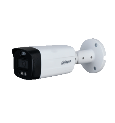 DAHUA HAC-ME1509TH-PV - Cámara Bullet TiOC de 5 Megapíxeles TiOC/FullColor/ Disuasion Activa con Estrobo de Luz Roja y Azul/ Lente de 3.6 mm/ Luz de 40 Mts/ 1 Salida de Alarma/ Soporta CVI/TVI/AHD/CVBS/ IP67/