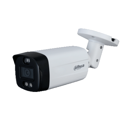 DAHUA HAC-ME1509TH-PV - Cámara Bullet TiOC de 5 Megapíxeles TiOC/FullColor/ Disuasion Activa con Estrobo de Luz Roja y Azul/ Lente de 3.6 mm/ Luz de 40 Mts/ 1 Salida de Alarma/ Soporta CVI/TVI/AHD/CVBS/ IP67/
