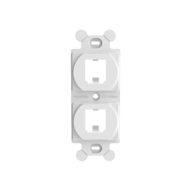 Marco de Módulo Dúplex  Para Placas Frontales Estándar NEMA 106  Acepta 2 Módulos Mini-Com  Color Blanco