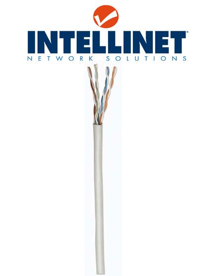 INTELLINET 334136 Bobina de Cable UTP Cat6  Sólida  100% cobre  305 m de cable UTP  Filamento sólido  CM  Certificable  Gris