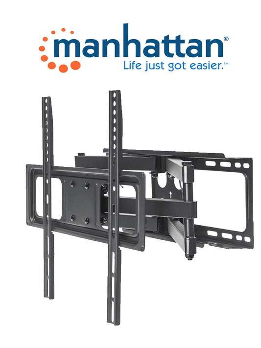 MANHATTAN 461344 - Soporte Universal para pantallas  / de 32" a 55" / Soporta hasta 40 Kg / Ajuste de inclinación  giro y nivel / Color Negro / Fabricado en acero (Sobre Pedido)