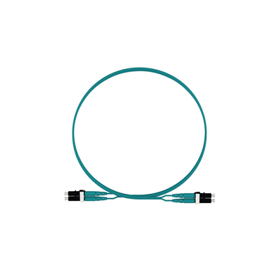 Jumper de Fibra Optica Multimodo 50/125 OM4  LC-LC Duplex  LSZH  Color Aqua  2 Metros