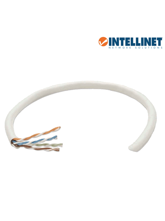 INTELLINET 334136 Bobina de Cable UTP Cat6  Sólida  100% cobre  305 m de cable UTP  Filamento sólido  CM  Certificable  Gris