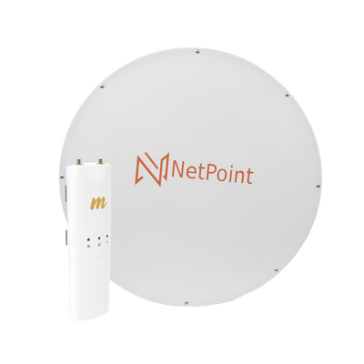 Kit de radio C5C con Antena NPX2GEN3 de 34 dBi  Frecuencia (4.9-6.2 GHz)  ideal para distancia de hasta 50 km  jumpers  PoE y cable de alimentación Incluidos