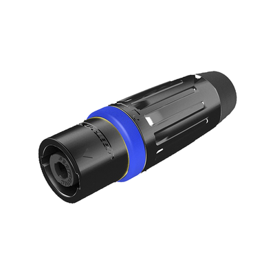 Speakon Conector de cable macho de 4 polos  carcasa negra  cable AWG10   30A