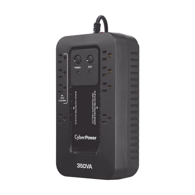 UPS de 350 VA/255 W  Topología Standby con Modo Ahorrador ECO  Entrada 120 Vca NEMA 5-15P  Con 8 Tomas NEMA 5-15R