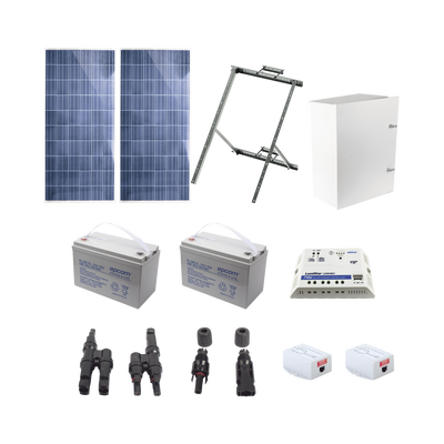 Kit Solar de 28 W con PoE Pasivo 24 Vcc para 2 Radios de Ubiquiti airMAX  Cambium ePMP