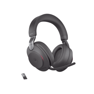 Jabra Evolve2 85  Auricular stereo versión MS con cancelación de ruido activa  dongle USB-A indicador de ocupado (Busylight)(28599-999-999)