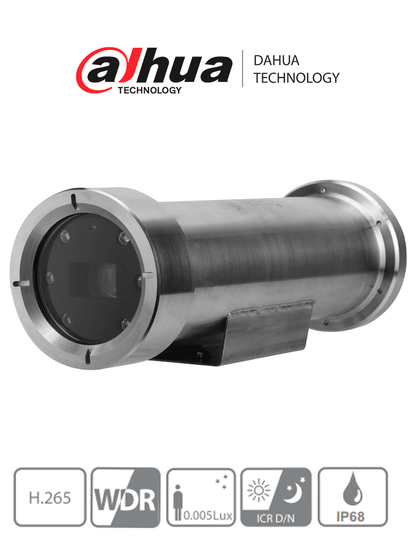 DAHUA EPC230U - Cámara IP Antiexplosión Resolución de 2 MP/ Lente Mot. 4.5 a 135mm/ ? 67.8°-2.4°/ 30x de Zoom/ IR 100 mts/ IA WizMind/ Starlight/ Hi-PoE/ WDR/ H.265+/ IP68/ E&S Alarma/ E&S Audio/ Acero Inoxidable 304