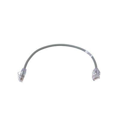 Cable de Parcheo TX6  UTP Cat6  Diámetro Reducido (28AWG)  Color Gris  1ft