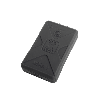 Batería de respaldo Li-Ion 12 000 mAh con cubierta plástica protectora y salida USB para cargar dispositivos inalámbricos