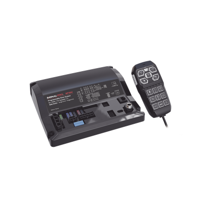 Sirena Vehicular de 200W de Potencia  Con Controlador Unimando de 15 Botones Para Control de Tonos  12 Salidas Auxiliares y Micrófono