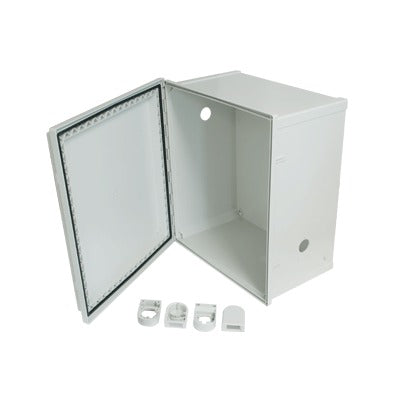 Gabinete NEMA 4X con Ventilas  406.4 (W) x 457.2 (H) x 254 (D) mm. Ideal para DVR con Fuente de Poder y Baterías de Respaldo.