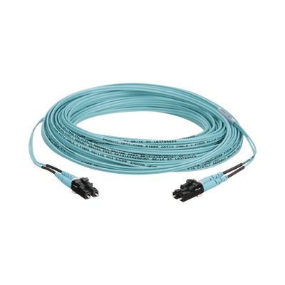 Jumper de Fibra Optica Multimodo 50/125 OM3  LC-LC Duplex  OFNR (Riser)  Color Aqua  10 Metros