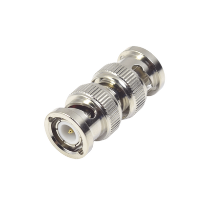 Adaptador en Línea Tipo Barril para 50 Ohm  de Conector BNC Macho a BNC Macho  Níquel/ Oro/ Teflón.