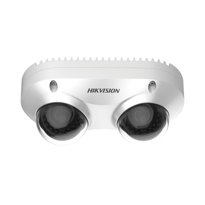 PanoVu Series / Lente Dual de 8 Megapixel (2 Lentes de 2.8 mm)  / IP67 / IK10 / PoE / WDR 120 dB / 10 mts IR / Entrada y Salida de Audio y Alarma / MicroSD