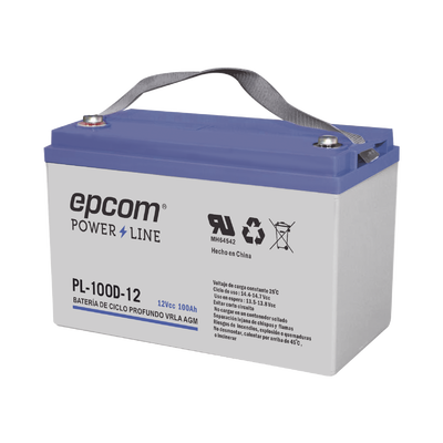 Acumulador EPCOM 12V  100Ah Tecnología VRLA AGM Ciclo Profundo para Aplicaciones Fotovoltaicas terminales tipo M6 ( HEX )