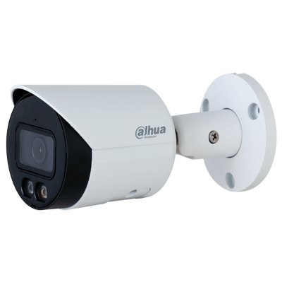 DAHUA IPC-HFW2549S-S-IL  - Camara Bullet IP 5 Megapixeles/ Iluminador Dual Inteligente+Full Color/ WizSense/ Lente de 2.8mm/ 111 Grados de Apertura/ Microfono Integrado/ 30 Mts de IR y Luz Visible/ Metal/ Ranura MicroSD / SMD Plus/ PoE