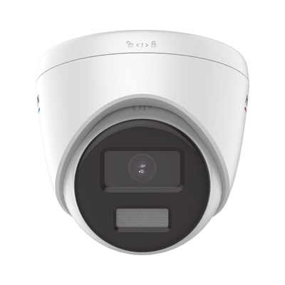 Turret IP 4 Megapixel / ACUSENSE Lite (Detección de Movimiento en Humanos y Vehículos)  / Lente 2.8 mm / Luz Blanca 30 mts / Imagen a Color 24/7 / Exterior IP67 /  WDR 120 dB / PoE / ONVIF