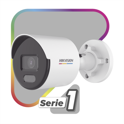 Bala IP 2 Megapixel / ACUSENSE Lite (Detección de Movimiento en Humanos y Vehículos)  / Lente 2.8 mm / Luz Blanca 30 mts / Imagen a Color 24/7 / Exterior IP67 /  WDR 120 dB / PoE / ONVIF