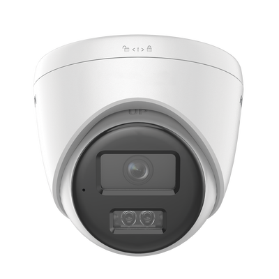 [Dual Light] Turret IP 8 Megapixel (4K) / Lente 2.8 mm / 30 mts IR + 30 mts Luz Blanca / Micrófono Integrado / ACUSENSE Lite / Exterior IP67 / H.265 / PoE / ONVIF / Micro SD