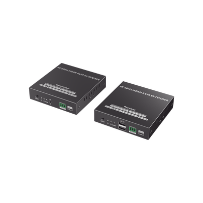 Kit Extensor KVM (HDMI y USB) hasta 120 metros | Transmite el Video y Controla tu DVR vía USB a distancia | Soporta resolución 4K @60Hz | Cat 6  6a y 7 | Salida Loop en el Tx para visualización local