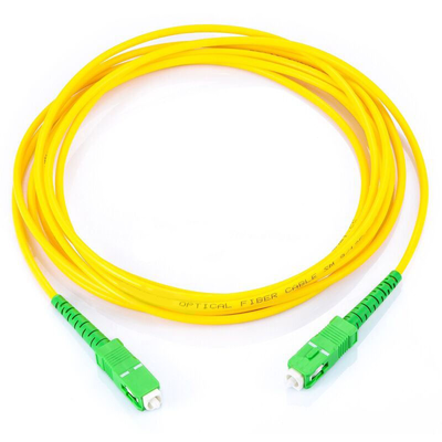 Jumper de Fibra Óptica Monomodo SC/APC-SC/APC Simplex  color amarillo  1 metro  2 mm
