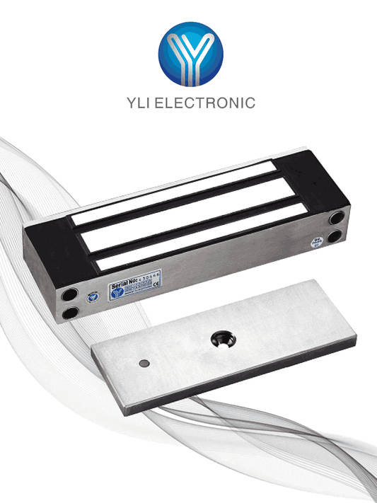 YLI YM500NW - Cerradura Magnética para exterior IP68 / Fuerza de Sujeción 500Kg /1200Lb / Voltaje Dual 12v / 24VDC / Compatible con Soporte MBK500NZLW / Puertas de madera  vidrio  metálica