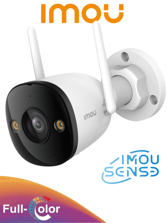 IMOU Bullet 3 5MP - Cámara IP Bullet WiFi de 5MP  Full Color  con IMOU Sense  visión nocturna inteligente  audio bidireccional  disuasión activa  108° de visión  IR 30m  H.265  IP67 y ranura MicroSD