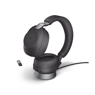 Jabra Evolve2 85  Auricular stereo versión MS con cancelación de ruido activa  dongle USB-A indicador de ocupado (Busylight)(28599-999-999)