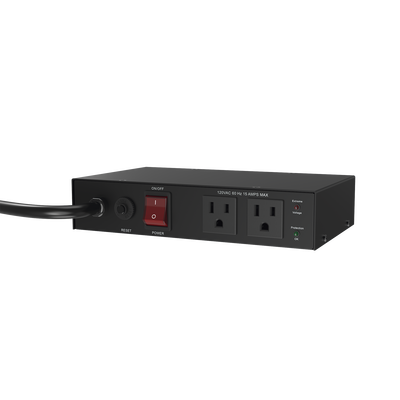 Acondicionador de Voltaje / Entrada 120 Vca / 2 salidas @ 120 Vca NEMA 5-15R / 1 800 W / 15 A / Supresión de Picos / Filtro de Ruido EMI/RFI