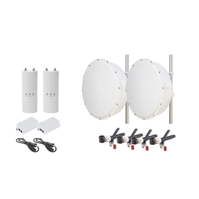 Kit de 2 radios C5C  2 antenas de 30 dBi con rango de frecuencias (4.9-6.5 GHz)  incluye jumpers y radomo  ideal para distancias de hasta 30km