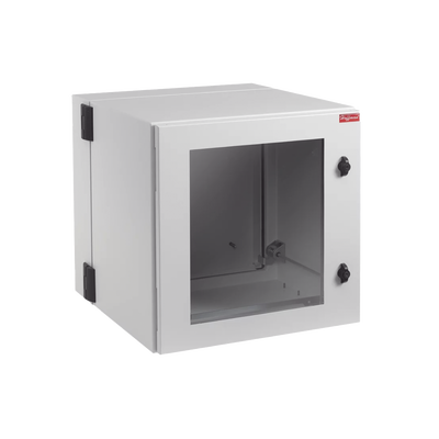 Gabinete Industrial ProTek de Puerta con Ventana  Protección NEMA Tipo 12; IP55; IK10  Abatible  Fabricado en Acero  12 UR  Color Gris Claro